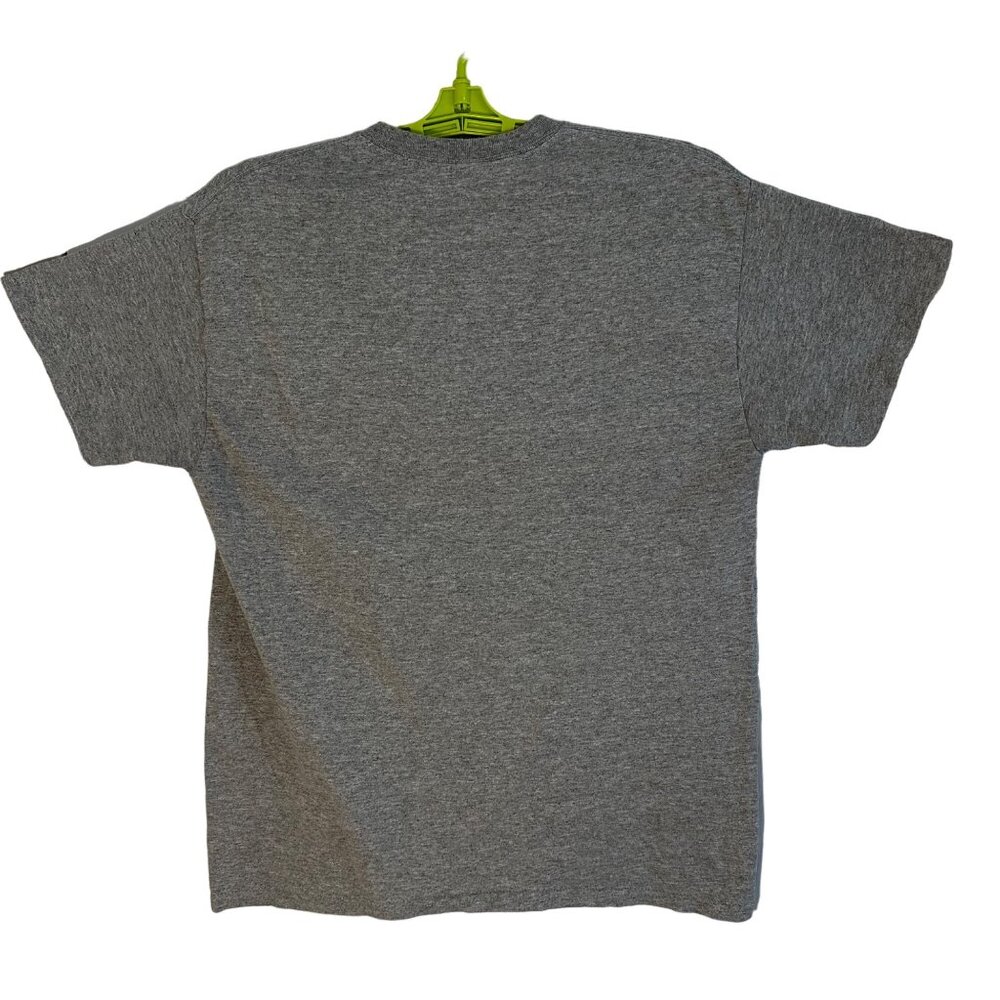 Gildan Heavy Cotton Christmas Holiday Graphic Tee M Grey Short Sleeve T-Shirt - Picture 2 of 8